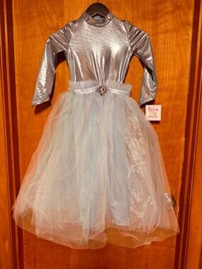 Dream Play Imagine Girl's Dress Up Costume Silver, Blue and White Size M 5/6 NEW